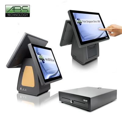 2023 newest combined cashier system with J1900 pos printer 80 mm for Fast food restaurant Small business cashier scene